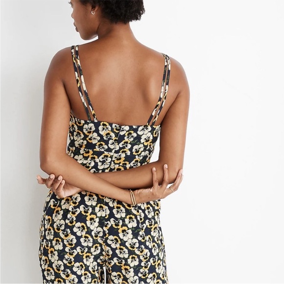Madewell jumpsuit vneck viola floral romper 6 - Picture 3 of 10
